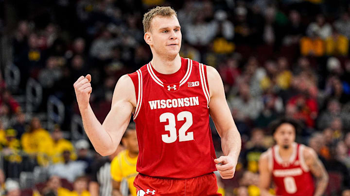 Wisconsin forward Aleksas Bieliauskas. 