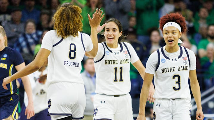 Hidalgo (3) led the Fighting Irish with 21 points in their 76–55 win over the Wolverines. 