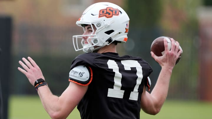 Oklahoma State's Drew Mestemaker replaces Baker Mayfield in an early 2027 NFL mock draft.