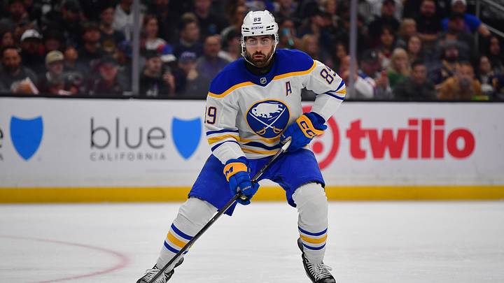 Mar 21, 2026; Los Angeles, California, USA; Buffalo Sabres right wing Alex Tuch (89) controls the puck against the Los Angeles Kings during the second period at Crypto.com Arena. Mandatory Credit: Gary A. Vasquez-Imagn Images Mar 21, 2026; Los Angeles, California, USA; Buffalo Sabres right wing Alex Tuch (89) controls the puck against the Los Angeles Kings during the second period at Crypto.com Arena. Mandatory Credit: Gary A. Vasquez-Imagn Images