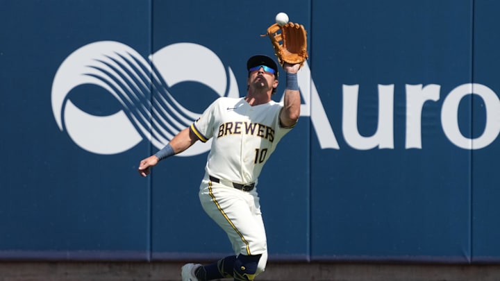 Milwaukee Brewers right fielder Sal Frelick. Milwaukee Brewers right fielder Sal Frelick.