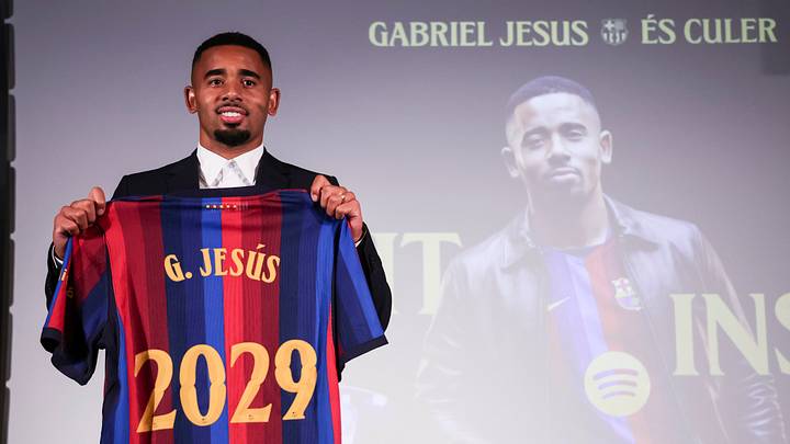Gabriel Jesus Presentation As New Player Of Fc Barcelona