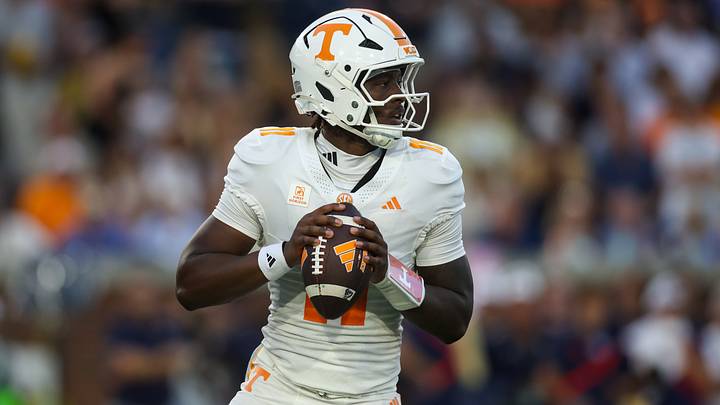 Tennessee Volunteers quarterback Faizon Brandon (11) drops back to pass against the Georgia Tech Yellow Jackets in the first quarter at Bobby Dodd Stadium at Hyundai Field. Tennessee Volunteers quarterback Faizon Brandon (11) drops back to pass against the Georgia Tech Yellow Jackets in the first quarter at Bobby Dodd Stadium at Hyundai Field.