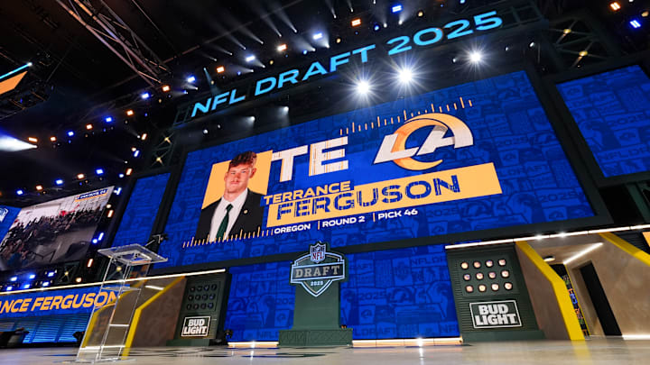 2025 NFL Draft - Round 2 LA Rams selected Oregon TE Terrance Ferguson