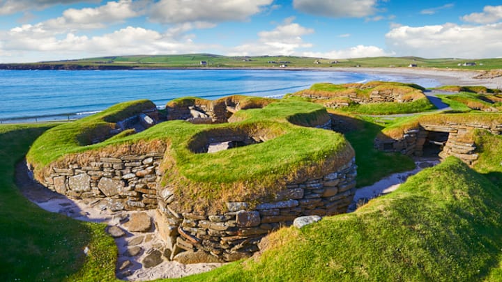 The Neolithic settlement of Skara Brae in Scotland’s Orkney Islands.