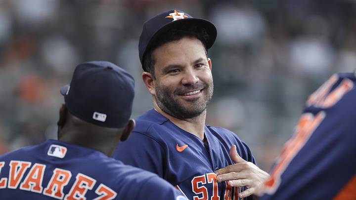 Jose Altuve in the dugout. 