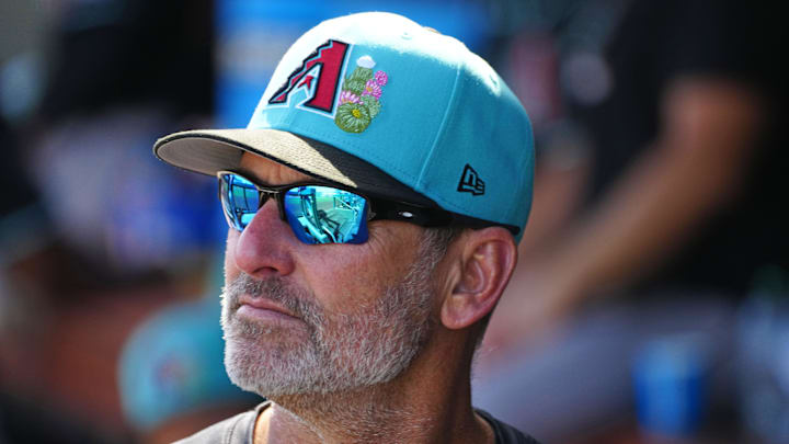Diamondbacks manager Torey Lovullo walks the dugout during a spring training game in Surprise on Feb. 24, 2026.