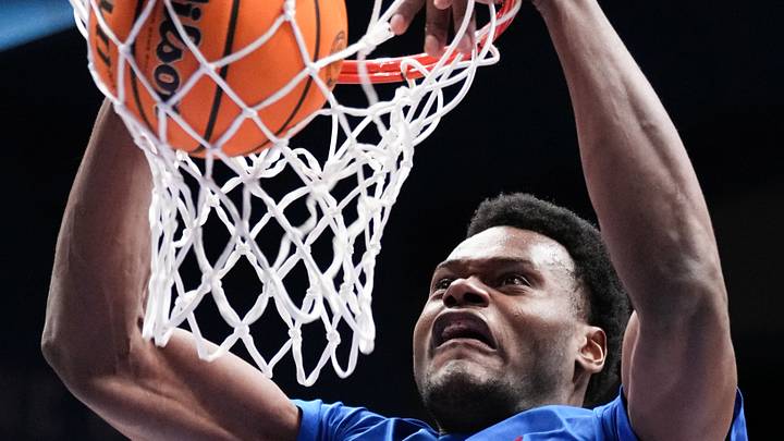 Kansas Jayhawks center Paul Mbiya (34) 