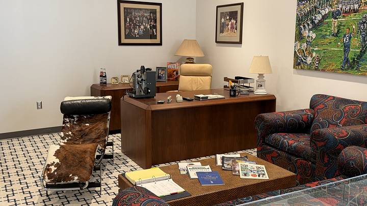 Former Penn State coach Joe Paterno's office is recreated in the Paterno Family Football Experience Room at Beaver Stadium. Former Penn State coach Joe Paterno's office is recreated in the Paterno Family Football Experience Room at Beaver Stadium.