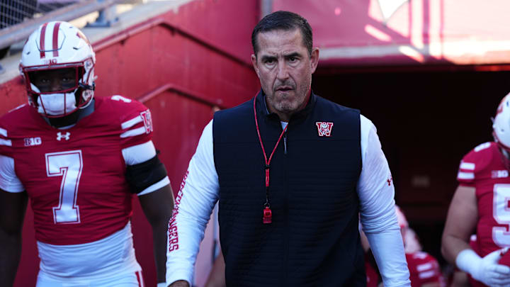 Oct 11, 2025; Madison, Wisconsin, USA; Wisconsin Badgers head coach Luke Fickell leads his team out of the tunnel at Camp Randall Stadium. Oct 11, 2025; Madison, Wisconsin, USA; Wisconsin Badgers head coach Luke Fickell leads his team out of the tunnel at Camp Randall Stadium.