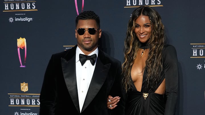Feb 10, 2022; Steelers quarterback Russell Wilson and his wife Ciara attend the NFL Honors awards.
