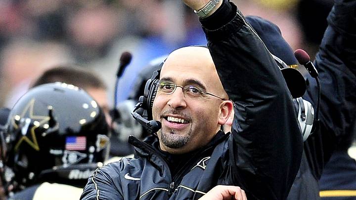 Vanderbilt head coach James Franklin smiles after a good offensive effort against North Carolina State during the Music City Bowl at LP Field in Nashville on Dec. 31, 2012.