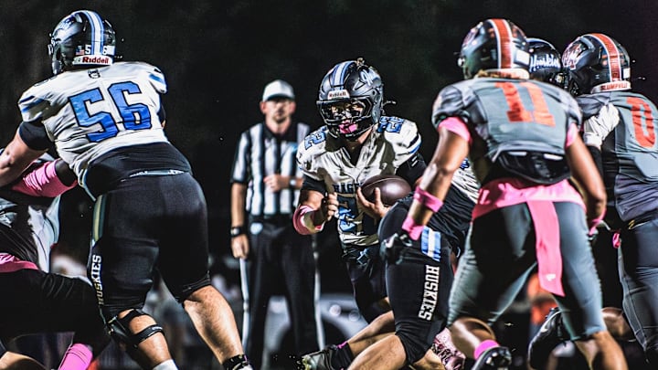 Hagerty's Leandro Gutierrez rushed 16 times for 83 yards, caught four passes for 30 yards and two touchdowns, and made three tackles to power the Huskies past Mount Dora, 37-21.