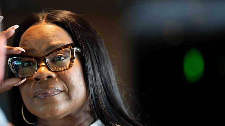 Jul 19, 2024; Phoenix, Ariz., United States; Sheryl Swoopes hosts a WBNA All-Star brunch in honor of her former teammate, Nikki McCray Penson, at Thea in Phoenix on July 19, 2024 Jul 19, 2024; Phoenix, Ariz., United States; Sheryl Swoopes hosts a WBNA All-Star brunch in honor of her former teammate, Nikki McCray Penson, at Thea in Phoenix on July 19, 2024