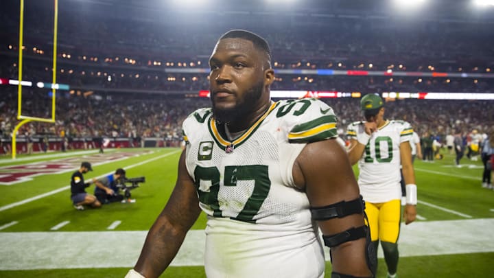 Dallas Cowboys defensive lineman Kenny Clark with the Green Bay Packers.