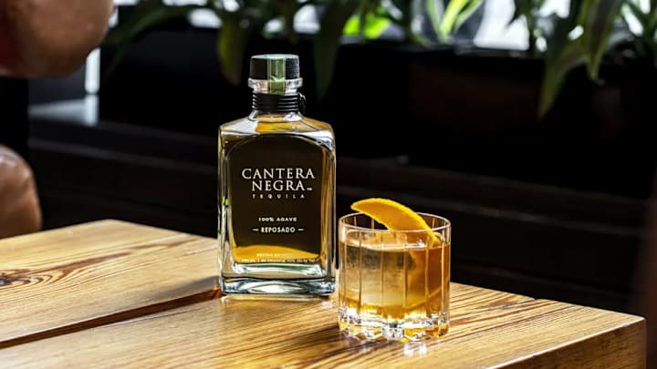 Cantera Negra reposado tequila for a twist on an Old Fashioned cocktail