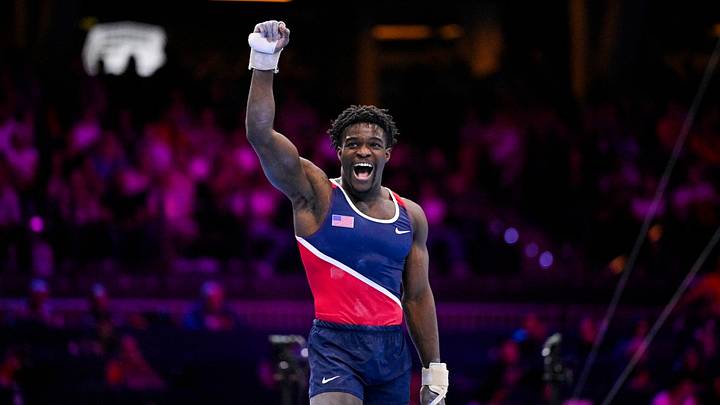 El estadounidense Frederick Richard, tras coronarse campeón mundial en piso Campeonatos del Mundo de Gimnasia Artística, en Rotterdam. El estadounidense Frederick Richard, tras coronarse campeón mundial en piso Campeonatos del Mundo de Gimnasia Artística, en Rotterdam.