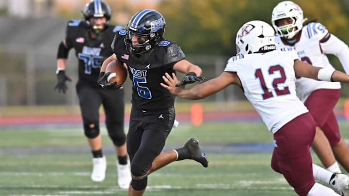 No. 2 Lincoln-Way East blew past Kankakee, 41-0, to improve to 2-0, early in the 2025 Illinois high school football season.