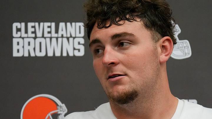 Mason Graham talks to the press at the Browns OTA camp in Berea on May 20, 2026. Mason Graham talks to the press at the Browns OTA camp in Berea on May 20, 2026.