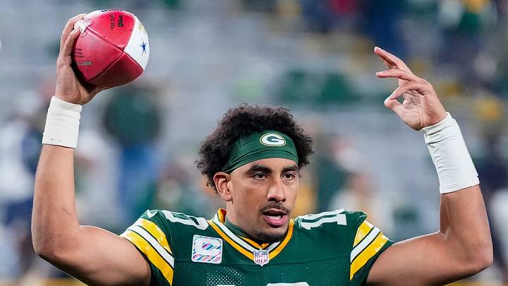 Green Bay Packers quarterback Jordan Love (10) pumps up the crowd Green Bay Packers quarterback Jordan Love (10) pumps up the crowd