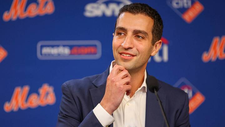 Mets president of baseball operations David Stearns addressed the media during his introductory press conference. Mets president of baseball operations David Stearns addressed the media during his introductory press conference.
