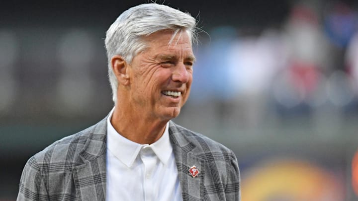 Apr 10, 2023; Philadelphia, Pennsylvania, USA; Philadelphia Phillies President of Baseball Operations Dave Dombrowski before game against the Miami Marlins at Citizens Bank Park. Apr 10, 2023; Philadelphia, Pennsylvania, USA; Philadelphia Phillies President of Baseball Operations Dave Dombrowski before game against the Miami Marlins at Citizens Bank Park.