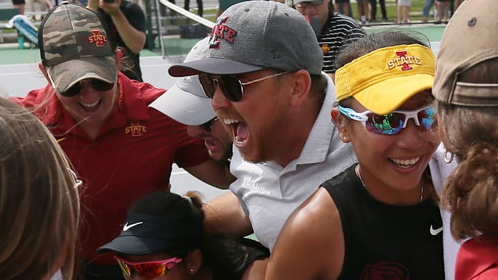 A win by the Iowa State women's tennis team clinched the Cy-Hawk Series for the Cyclones.