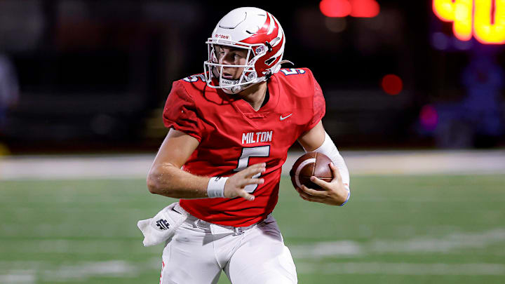 Milton senior quarterback Luke Nickel will attempt to lead his Eagles to back-to-back GHSL state championships and complete a wire-to-wire run as the state's No. 1 team this season.
