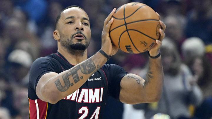 Miami Heat guard Norman Powell (24) looks to shoot in the first quarter against the Cleveland Cavaliers at Rocket Arena. Mandatory Credit: David Richard-Imagn Images Miami Heat guard Norman Powell (24) looks to shoot in the first quarter against the Cleveland Cavaliers at Rocket Arena. Mandatory Credit: David Richard-Imagn Images