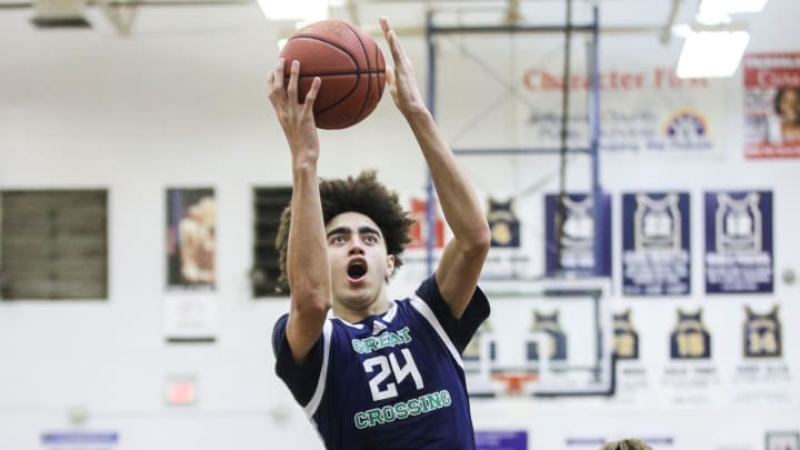 Great Crossing's Malachi Moreno goes for two while playing against Lyon County in Monday's King of the Bluegrass in Fairdale.