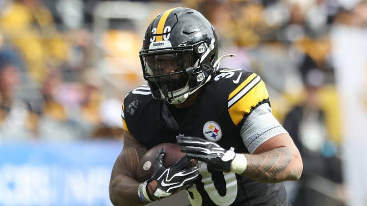 Oct 11, 2026; Pittsburgh, Pennsylvania, USA;  Pittsburgh Steelers running back Jaylen Warren (30) carries the ball in the second half against the Indianapolis Colts at Acrisure Stadium.  