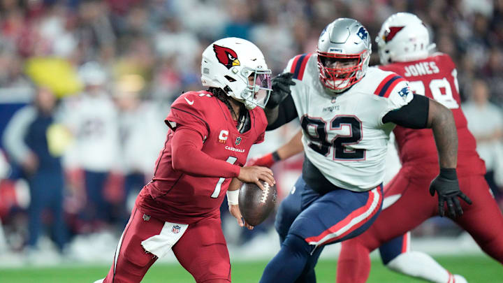 Kyler Murray and the Cardinals are home favorites to the Patriots in NFL Week 15 action.