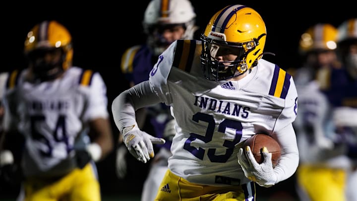 Indianola's Kael Kolarik (23) rushes during their football game on Friday, Oct. 23, 2020, in Johnston. Indianola takes a 14-7 lead over Johnston into halftime.

20201023 005 Johnstonvindianola Bp Jpg