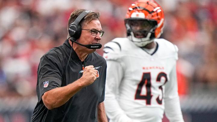 Cincinnati Bengals defensive coordinator Al Golden celebrates as the Bengals take over on downs following a muffed field goal attempt by the Texans in the second quarter of the NFL Week 2 game between the Houston Texans and the Cincinnati Bengals at Reliant Stadium in Houston on Sunday, Sept. 20, 2026. The Bengals led 7-3 at halftime. Cincinnati Bengals defensive coordinator Al Golden celebrates as the Bengals take over on downs following a muffed field goal attempt by the Texans in the second quarter of the NFL Week 2 game between the Houston Texans and the Cincinnati Bengals at Reliant Stadium in Houston on Sunday, Sept. 20, 2026. The Bengals led 7-3 at halftime.