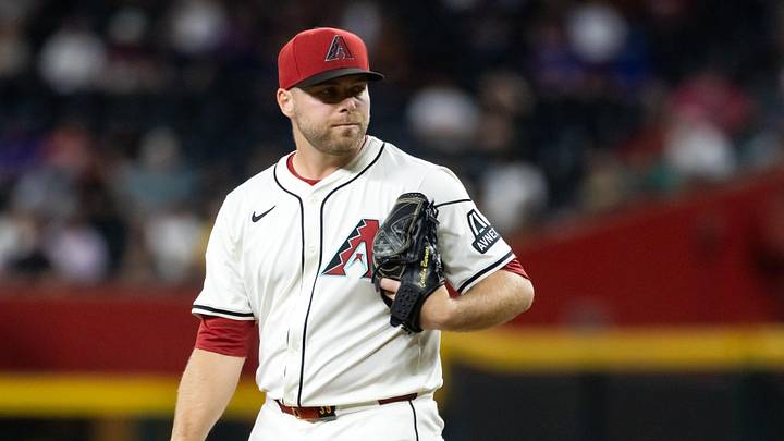 May 27, 2025; Phoenix, Arizona, USA; Arizona Diamondbacks pitcher Corbin Burnes against the Pittsburgh Pirates at Chase Field. Mandatory Credit: Mark J. Rebilas-Imagn Images