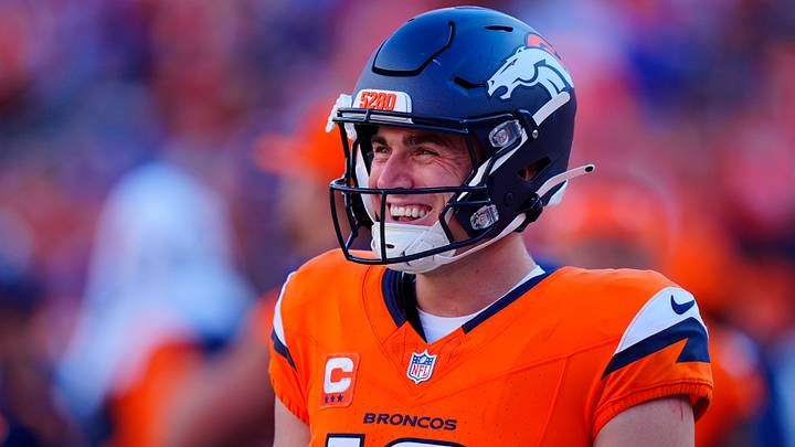 Sep 20, 2026; Denver, Colorado, USA; Denver Broncos quarterback Bo Nix (10) smiles on the sidelines during the fourth quarter against the Jacksonville Jaguars at Empower Field at Mile High. Mandatory Credit: Ron Chenoy-Imagn Images Sep 20, 2026; Denver, Colorado, USA; Denver Broncos quarterback Bo Nix (10) smiles on the sidelines during the fourth quarter against the Jacksonville Jaguars at Empower Field at Mile High. Mandatory Credit: Ron Chenoy-Imagn Images