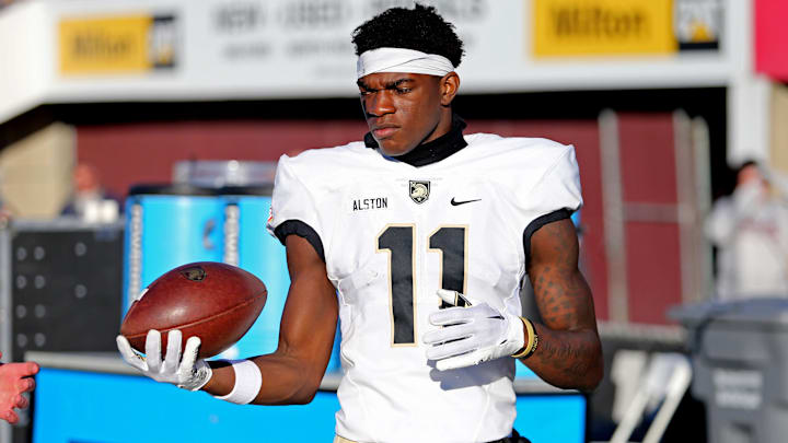 Nov 26, 2022; Amherst, Massachusetts, USA; Army Black Knights wide receiver Isaiah Alston (11)