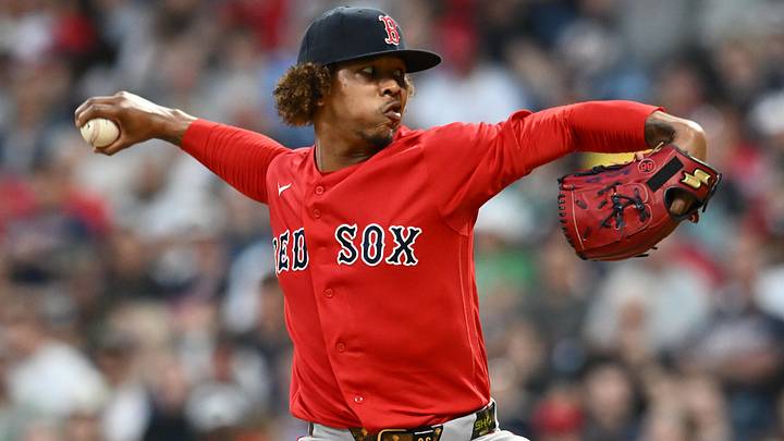 May 29, 2026; Cleveland, Ohio, USA; Boston Red Sox pitcher Brayan Bello (66) throws a pitch during the sixth inning against the Cleveland Guardians at Progressive Field. Mandatory Credit: Ken Blaze-Imagn Images May 29, 2026; Cleveland, Ohio, USA; Boston Red Sox pitcher Brayan Bello (66) throws a pitch during the sixth inning against the Cleveland Guardians at Progressive Field. Mandatory Credit: Ken Blaze-Imagn Images