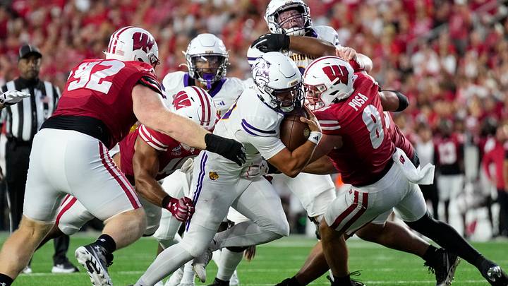 Wisconsin LB Mason Posa, DL Nolan Vils. Wisconsin LB Mason Posa, DL Nolan Vils.