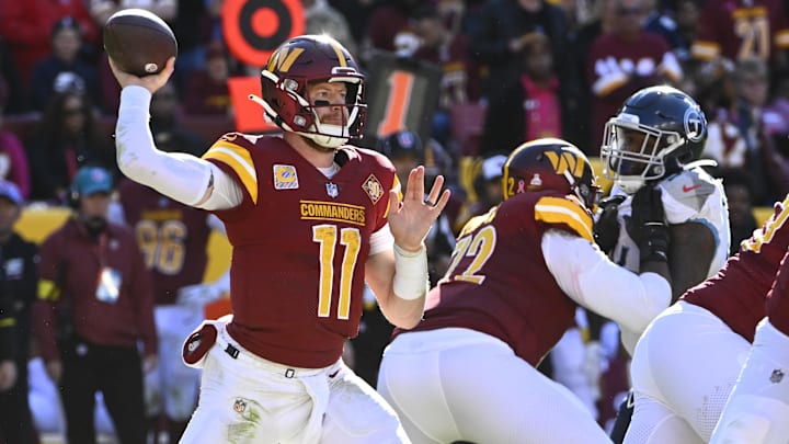 Washington Commanders quarterback Carson Wentz.