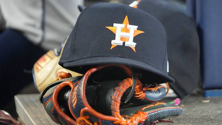 Houston Astros hat and ball glove in the dugout at Rogers Centre. Credit: John E. Sokolowski-Imagn Images Houston Astros hat and ball glove in the dugout at Rogers Centre. Credit: John E. Sokolowski-Imagn Images