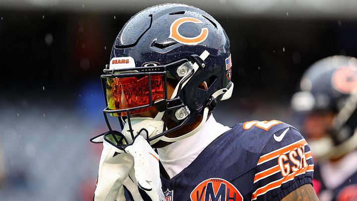 Chicago Bears wide receiver DJ Moore (2) practices against the New Orleans Saints before the game at Soldier Field. Chicago Bears wide receiver DJ Moore (2) practices against the New Orleans Saints before the game at Soldier Field.