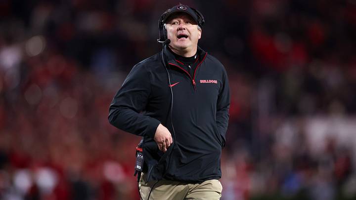 Nov 29, 2024; Athens, Georgia, USA; Georgia Bulldogs head coach Kirby Smart on the sideline against the Georgia Tech Yellow Jackets in the fourth quarter at Sanford Stadium. Mandatory Credit: Brett Davis-Imagn Images Nov 29, 2024; Athens, Georgia, USA; Georgia Bulldogs head coach Kirby Smart on the sideline against the Georgia Tech Yellow Jackets in the fourth quarter at Sanford Stadium. Mandatory Credit: Brett Davis-Imagn Images