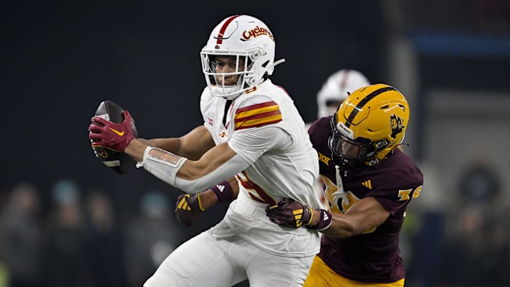 Jayden Higgins is expected to be one of four Iowa State players selected in the upcoming NFL Draft. Jayden Higgins is expected to be one of four Iowa State players selected in the upcoming NFL Draft.