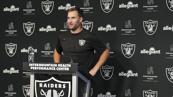 Kirk Cousins had his introductory press conference with the Raiders on Wednesday. Kirk Cousins had his introductory press conference with the Raiders on Wednesday.
