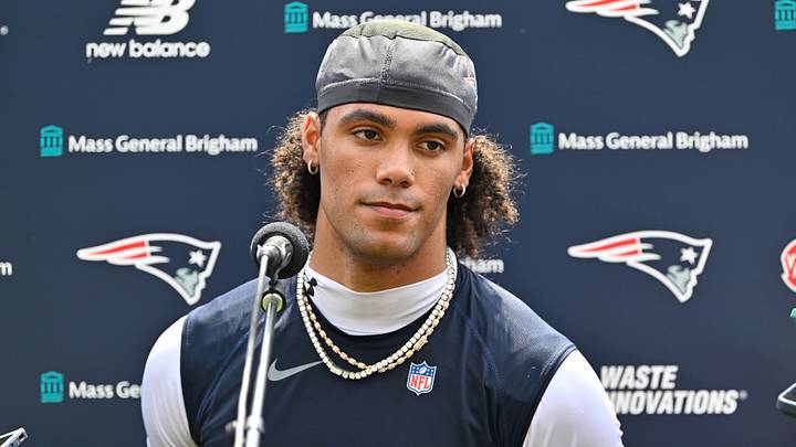 Jul 28, 2026; Foxborough, MA, USA; New England Patriots cornerback Christian Gonzalez (0) speaks to the media after practice at training camp at Gillette Stadium. Mandatory Credit: Eric Canha-Imagn Images Jul 28, 2026; Foxborough, MA, USA; New England Patriots cornerback Christian Gonzalez (0) speaks to the media after practice at training camp at Gillette Stadium. Mandatory Credit: Eric Canha-Imagn Images