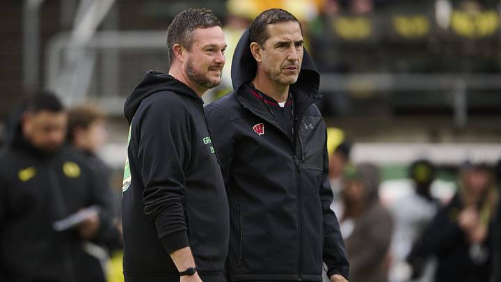 Oregon Ducks head coach Dan Lanning, left, and Wisconsin Badgers head coach Luke Fickell. Oregon Ducks head coach Dan Lanning, left, and Wisconsin Badgers head coach Luke Fickell.