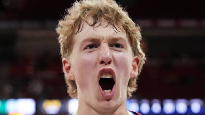 Wisconsin Lutheran's Kager Knueppel (1) celebrates a dunk with the student section during the WIAA Division 1 boys state championship basketball game against Madison Memorial on Saturday, March 21, 2026, at the Kohl Center in Madison, Wisconsin. Wisconsin Lutheran won the game, 57-37. Wisconsin Lutheran's Kager Knueppel (1) celebrates a dunk with the student section during the WIAA Division 1 boys state championship basketball game against Madison Memorial on Saturday, March 21, 2026, at the Kohl Center in Madison, Wisconsin. Wisconsin Lutheran won the game, 57-37.