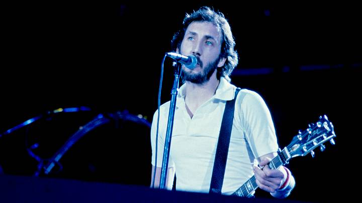 Pete Townshend, The Who in concert, Wembley Stadium.
