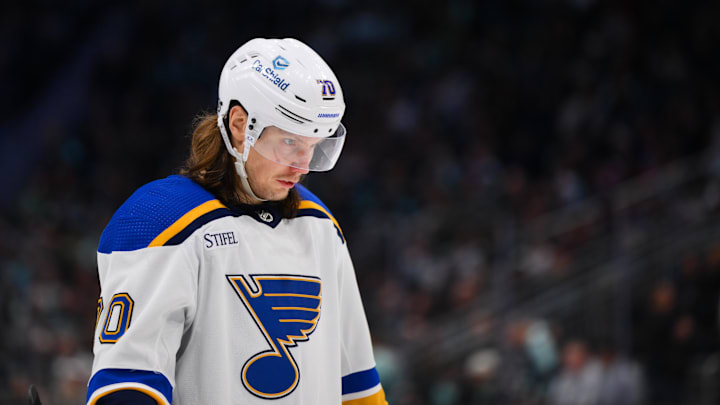 St. Louis Blues center Oskar Sundqvist (70) 